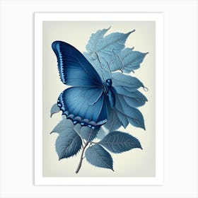 Holly Blue Butterfly Retro Illustration 4 Art Print