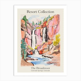 Poster Of The Broadmoor   Colorado Springs, Colorado   Resort Collection Storybook Illustration 4 Art Print