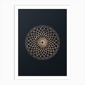 Abstract Geometric Gold Glyph on Dark Teal n.0256 Art Print