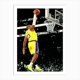 Lebron James Of The Los Angeles Lakers Dunks The Ball During The Second Quarter Against The Detroit Pistons Art Print