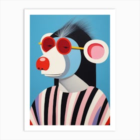 Little Baboon Wearing Sunglasses Art Print