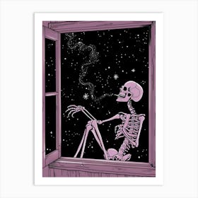 Skeleton In The Window 2 Art Print