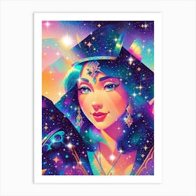 Fantasy Girl In Space 3 Art Print