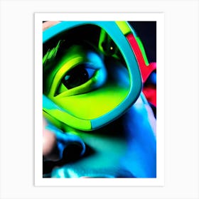 A Man In Multi-Colored Framed Glasses Art Print