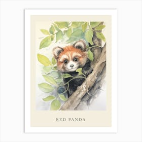 Beatrix Potter Inspired  Animal Watercolour Red Panda 5 Art Print