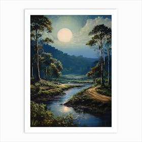 Full Moon In The Jungle Art Print