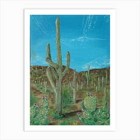 Cactus Plaza Art Print