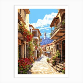 Antalya Old Town Pixel Art 1 Art Print