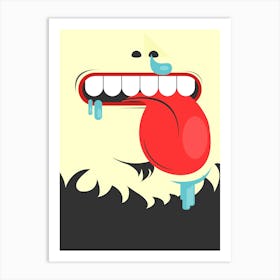 Face Mouth Nose Hair Person Art Print