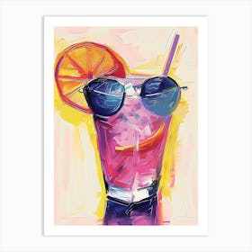 Cocktail With Sunglasses Art Print