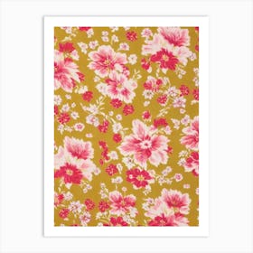 Canterbury Bell Floral Print Retro Pattern2 Flower Art Print