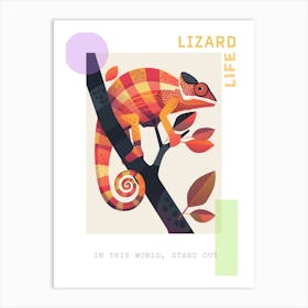 Chameleon Modern Abstract Illustration 3 Poster Art Print