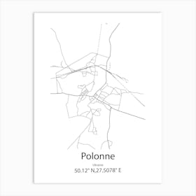 Polonne,Ukraine Minimalist Map Art Print