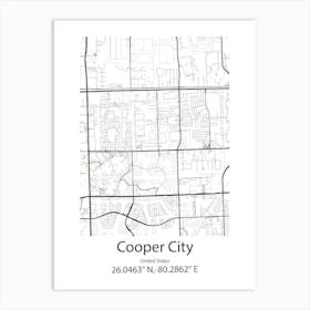 Cooper City,United States Minimalist Map 1 Art Print