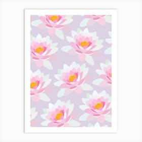 Lilies, Pastel Purple Art Print