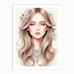 Portrait Of A Beautiful Woman  Art Print