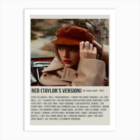 Red (Taylor S Version) By Taylor Swift • 2021 Poster Art Print