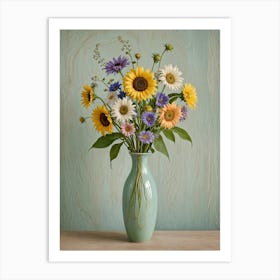 Sunflowers In A Vase 1 Art Print