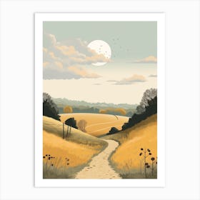 The North Downs Way England 4 Hiking Trail Landscape Art Print