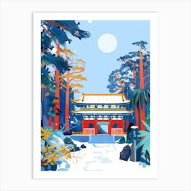 Nikko Toshogu Shrine 1 Colourful Illustration Art Print