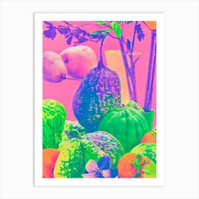 Sweet Potato Risograph Retro Poster vegetable Art Print
