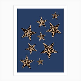 Starry Night Leopard Print Spot Stars Art Print