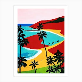 Hapuna Beach, Hawaii Hockney Style Art Print