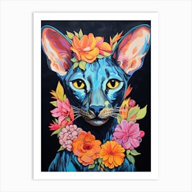 Oriental Shorthair Cat With A Flower Crown Painting Matisse Style 2 Art Print