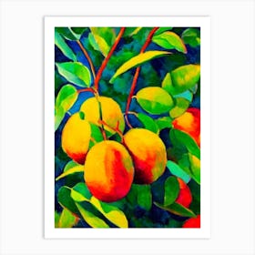 Mango 2 Fruit Vibrant Matisse Inspired Painting Fruit Art Print