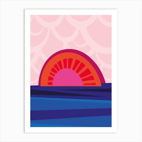 Retro Sunset Art Print