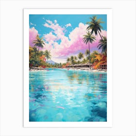 An Oil Painting Of Bora Bora, French Polynesia 6 Art Print