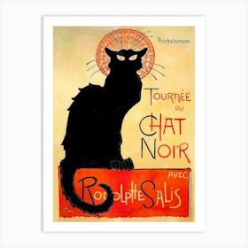 Cat Noir, Vintage Poster For A Play Art Print