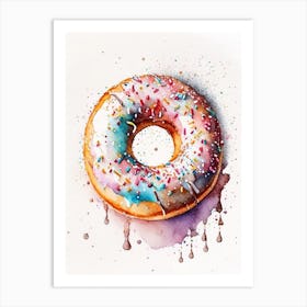 Sprinkles Donut Cute Neon 7 Art Print