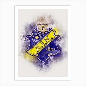 Aik Sweden Logo Watercolor Art Print