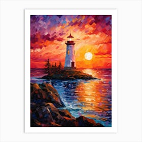 Sunset Lighthouse 7 Art Print