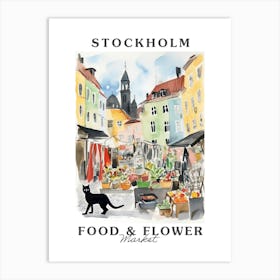 Food Market With Cats In Stockholm 1 Poster Art Print