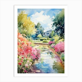 Giverny Gardens France Watercolour 2 Art Print
