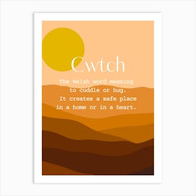 Welsh Cwtch Orange Landscape Art Print