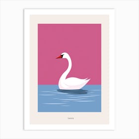 Minimalist Swan 2 Bird Poster Art Print