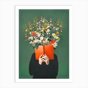 Book And Flowers Art Print