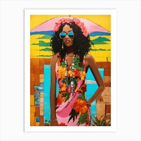 Hawaiian Girl-Festival Vibes -Sunshine Delights Art Print