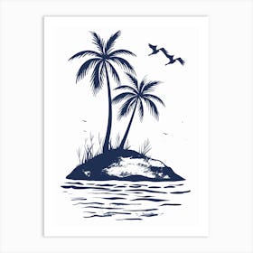 Palm Tree Island Art Print