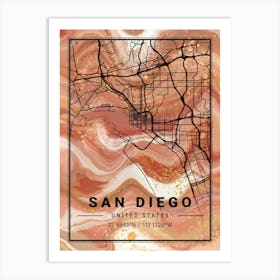 San Diego Map Art Print