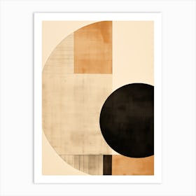 Abstract Paradox: Beige Circles Alchemy Art Print