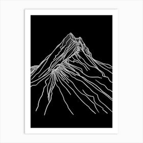 Ben More Mull Mountain Line Drawing 3 Art Print