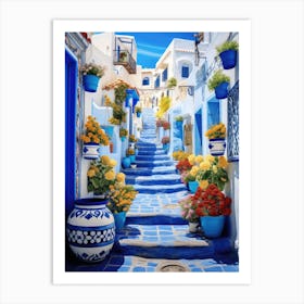 Blue Pots Art Print