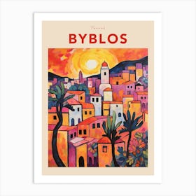 Byblos Lebanon Fauvist Travel Poster Art Print