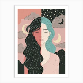 Moon And The Stars 1 Art Print