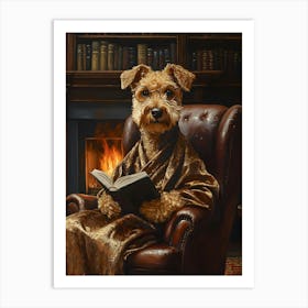 Classy Airedale At The Bar 11 Art Print