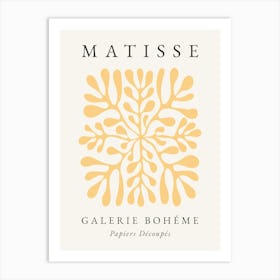 Yellow Matisse Leaf Print 2 Art Print